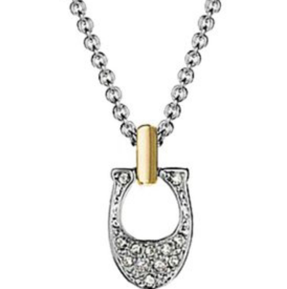 Nwt in box Coach Signature c pave necklace